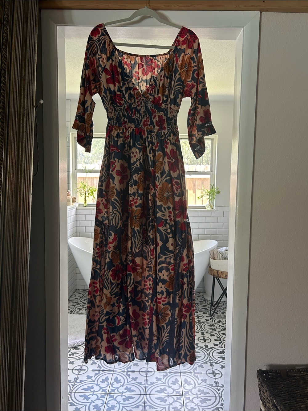 Free People Floral Smocked Waist Maxi Dress - Multi Floral